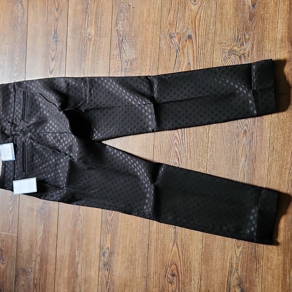 Charter Club Black Polka Dot Skinny Leg Trousers Pants NWT Size 10
